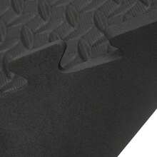 16 colchonetas de espuma para ejercicios, colchonetas para suelos de madera, baldosas de EVA con clip, para gimnasio en casa, colchoneta de yoga (30 cm x 30 cm) - Negro - Ver 3