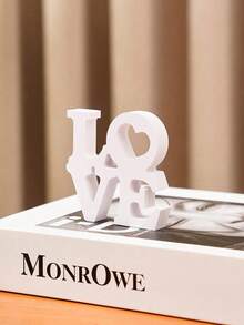 1 Stück 2,95 x 2,95 Zoll weißes Doppelschicht LOVE Buchstabenbrett Deko, Innenraum Tisch Warm Deko Buchstaben Schild, Valentinstag Hochzeitstag Liebes Ornament Geschenke Geburtstag Abschluss