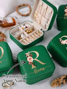 1 Stück Individuell A-Z Blumen Buchstaben Muster Schmuckkasten Ring Aufbewahrungsbox Halskette Aufbewahrungsbox Geschenke für Mädchen Brautjungferngeschenke Muttertagsgeschenk Ideales Geschenk Weißer Schmuckkasten Rosa Schmuckkasten für Ringe, Anhänger, Ohrringe, Halsketten usw. - Geschenkboxen für Mädchen und Frauen, Sonne Reise Coole Rückkehr zur Schule