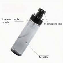 Ultra Fine Fog Refillable Spray Bottle -1.01 Oz To 4.06 Oz Portable Travel Spray Bottle Black Transparent Plastic Split Bottle For Hair Styling, Cleaning, Plant And Skin Care, Portable Travel Suit, Easy To Clean, PVC Free