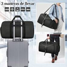 Maleta Deportiva 2 piezas con 1 neceser Maleta Deportiva Hombre Gran Capacidad Maleta Gym Impermeable Bolsa de Viaje Negro 100L - Negro - Ver 2