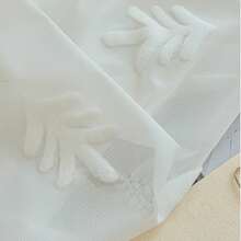 1pc Nordic Minimalist Style, White Christmas Tree Embossed Sheer Curtain, Rod Pocket Top, Exquisite Embossed Design, Lightweight Polyester Fabric, Soft, Smooth, Durable, Wrinkle-Resistant, Washable, Easy Care, Home Window Decor For Living Room, Bedroom, Dining Room, Kitchen, Christmas Party