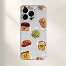 Funda a prueba de golpes de borde suave y moderna. Esta funda transparente para teléfono presenta un diseño creativo de impresión de pan y es compatible con los modelos de  16, 15, 14, 13, 12, 11, XS, XR, X, 8, 7, Mini, Plus, Pro Max y SE. Es un gran regalo para Halloween, Pascua, cumpleaños, o incluso para tu novia, novio, amigos, o incluso esta funda a prueba de golpes es un compañero confiable para tu teléfono. Esta funda a prueba de golpes es un compañero confiable para tu teléfono. - 1 pieza - Ver 2