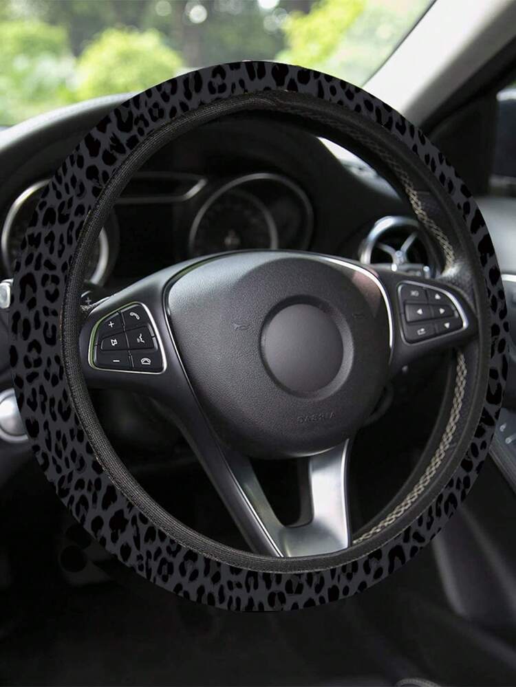 Funda minimalista y elegante para volante, accesorios de coche con estampado de guepardo - Multicolor - Añade 1