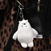 Riesiger We Bare Bears Plüsch Schlüsselanhänger - Kuschelige Großformat Dekoration für Taschen, Rucksäcke und mehr! Mit großem Bären aus weichem, kuscheligen Material - Weiss - Übersicht 6