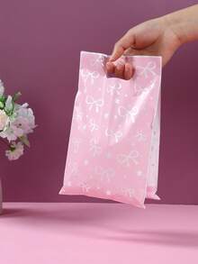 10/25/50Pcs Pink Bow Gift Bag,Gift Wrapping Bag Including 4 Styles,Tote Bag,Gift Packaging Bag,Storage Bag,Pink Bow Party Favor Bag,Pink Birthday Decorations,Baby Shower Decor,Gender Reveal Party Supplies,Bow 1st Birthday Decorations