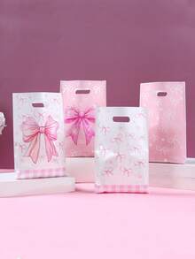 10/25/50Pcs Pink Bow Gift Bag,Gift Wrapping Bag Including 4 Styles,Tote Bag,Gift Packaging Bag,Storage Bag,Pink Bow Party Favor Bag,Pink Birthday Decorations,Baby Shower Decor,Gender Reveal Party Supplies,Bow 1st Birthday Decorations