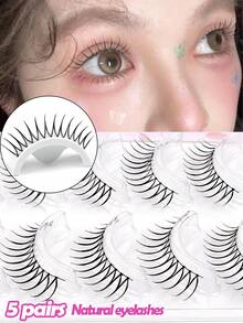 MAGEFY 5/10/12 paia di ciglia naturali, sensibili all'aria, ciglia corte, ciglia finte dall'aspetto naturale, 48 pezzi di ciglia inferiori opzionali, ciglia sfilacciate, ciglia finte da 11 mm, ciglia piccole, radici trasparenti, ciglia dall'energia spirituale, sincronizzate per l'acquisto e l'uso