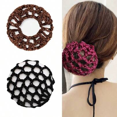 1 Stück geflochtene Seiden-Garn Kopfblume, verdicktes Krankenschwester Haarnetz, Stewardess Haarblume Netz Tasche, Haarschmuck für Ballett Tanz, Haargummis, Haarschmuck, Haarband, Stirnband für Frauen, Herbst Halloween Haargummis, Lockiges Haar, Haargummis, Haargummi, Haargummis, Locken Haarschmuck, Geschenke, Reisen, Geschenke für Frauen, Haarsachen, Strumpfstopfer