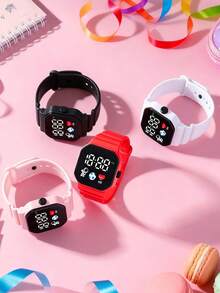 1pc Fashion LED Children's Electronic Watch With Time & Date Display, Suitable For Teenagers, Ideal Gift For Kids, Suitable For Daily, School, Sports - Multicolor - View 3