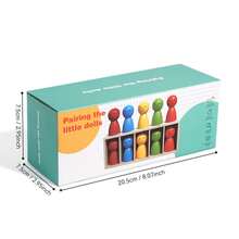 1 Box Wooden Educational Toy, 5-Color Wooden Dolls Sorting Game, Children Color Matching Classification Smiling Dolls, Infant Early Education Intellectual Enlightenment Toy, Perfect Gift For Birthday And Christmas - Multicolor - View 8