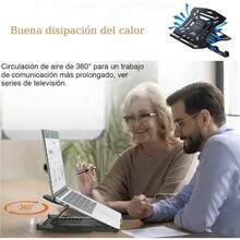 2 en 1 Soporte para Computadora Portátil,Ajustable Base Soporte para Laptop,Portátil Soporte para Laptop con Soporte para Celular Desmontable y Base giratoria de 360 ° ,Diseño Ergonómico (Dentro de 17") - 1 - Ver 3
