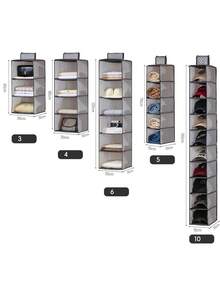 1pc Hanging Foldable Wardrobe With Multiple Compartments For Storing Clothes, Hats, And Hanging Bags. Multi Layer Wardrobe Storage Hanging Bag, Foldable Bra And Underwear Storage Bag, Clothing Sorting Hanging Bag, Clothing Cabinet Storage, Can Be Hung For Storage. Clothing Cabinet Storage, Home&Daily Necessities, Convenient And Practical, Sturdy And Durable