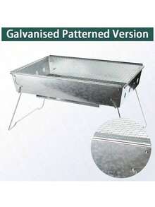 折叠式木炭烧烤炉、便携式露营烧烤炉、紧凑型迷你篝火木炭燃气烧烤炉架不锈钢扩展烧烤炉套装带集成烟熏器、便携式可折叠木炭烧烤炉，适合户外家庭聚会、户外烹饪必需品 | 现代烧烤设计 | 耐用结构、烧烤炉配件