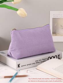 Estuche de lápices de pana bordada personalizada, estuche de lápices personalizado con texto personalizado - gran capacidad, bolsa de almacenamiento - perfecto para útiles escolares, artículos de oficina y regalos únicos de vuelta a la escuela. Bolsa de maquillaje, accesorios de viaje multifuncionales, ahorro de espacio, letra, a rayas exquisita, útiles escolares, vuelta a la escuela, vibraciones de vacaciones, estudiantes de secundaria, estudiantes de secundaria, estudiantes de último año de secundaria, estudiantes universitarios, estudiantes universitarios, estudiantes de primer año, estudiantes de segundo año