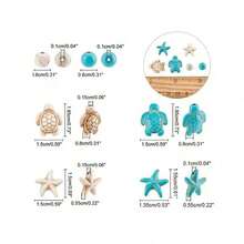 10/20/30/50/100pcs Assorted 3D Turquoise Sea Turtle Beads, Vibrant Natural Stone Jewelry Supplies, Suitable For DIY Bracelets, Necklaces, Earrings - Ocean Style Craft Series, Sea Turtle Jewelry - Multicolor - View 11