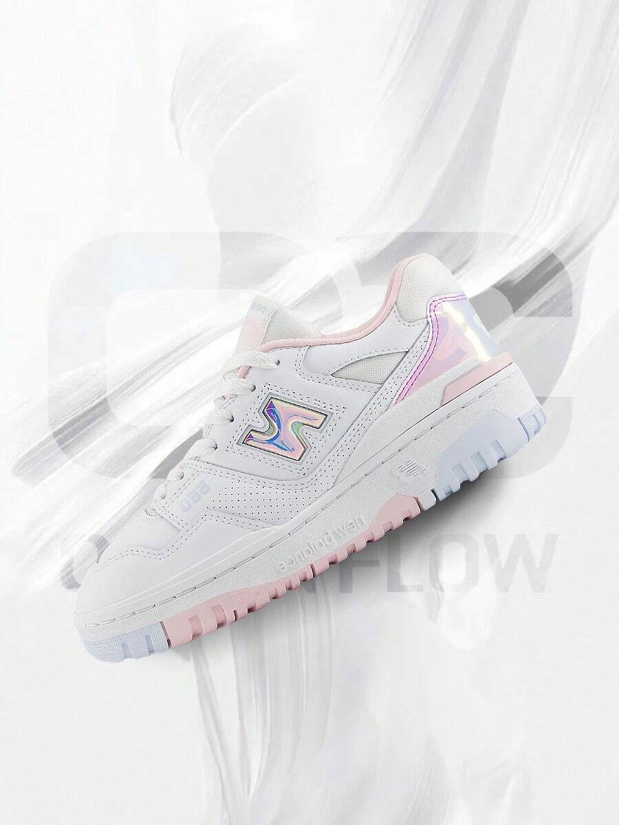 New Balance 550 White Rose Sugar (GS)– Women's Lifestyle Sneakers – Shose For Woman-Vintage-Spring & Summer-Inspired Running Shoes, Shock-Absorbing Comfort, Gym To Streetwear Casual Wear-Easter Gift–GSB550HW - 白/Rose Sugar - 查看 1