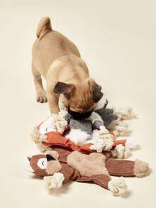 Durable Plush Dog Toys Squeaky Animal Shaped Puppy Toy With BB Sound Interactive Plush Chew Toy For Teeth Cleaning Pets Supplies For Dogs - Multicolor - View 2