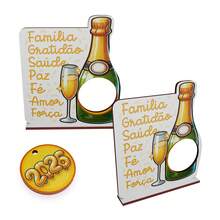 Kit de 50 Plaquinhas Lembrancinhas de Ano Novo com Chaveiro 2026 - 5 Variações