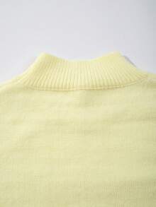 Suéter unissex casual folgado com estampa de letras em tricô, gola redonda, manga longa e ombros caídos, em cores sólidas, ideal para primavera, outono e inverno.