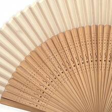 1pc Women's Chinese Style Bamboo Folding Fan - Elegant Short Handle Hanfu Dance Fan For Qipao Show, Traditional Performances, Vintage Home Decor