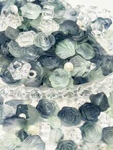 100pcs/Pack 70g Grey Gradient Starry Sky Rose DIY Beads For Bracelet, Necklace, Phone Case, Handmade Jewelry, Multi-Purpose Craft Supplies, Gifts For Friends, With Holes - Multicolor - View 9