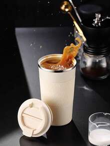 1 pièce Tasse à café isotherme en acier inoxydable de 500 ml avec manchon antidérapant, sous vide scellé, convient pour les boissons chaudes et froides, conçue pour les hommes et les femmes, disponible en plusieurs couleurs modernes