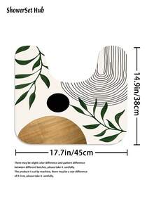1/3/4 pièces Ensemble de rideau de douche médiéval, tapis de bain, couvre-siège de toilette et tapis de bain. Motif bohème abstrait de feuilles et d'arches. Accessoires modernes, imperméables et résistants à l'usure. Avec 12 crochets. Fabriqué en polyester antidérapant et lavable. Parfait pour la décoration de vacances, la maison, la chambre, le style occidental et Noël.
