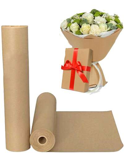 High Quality Brown Kraft Paper Roll - Ideal For Holiday Gift Wrapping, Crafts, Bouquets, Birthday Presents Decoration, Poster Making And Multipurpose Use, Essential For Handicrafts | Natural Appearance | Durable Paper, Paper Roll, Cardboard, Scrapbooking Supplies, Valentine's Day Gift Wrapping, New Year Decoration, Thanksgiving, Halloween, Christmas Gifts