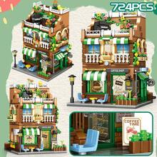 Urban Street Scene Building Blocks Puzzle Assembly Hamburger Shop Coffee Shop Desktop Decor Gift For Boyfriend Christmas Gift Birthday Gift - Multicolor - View 12
