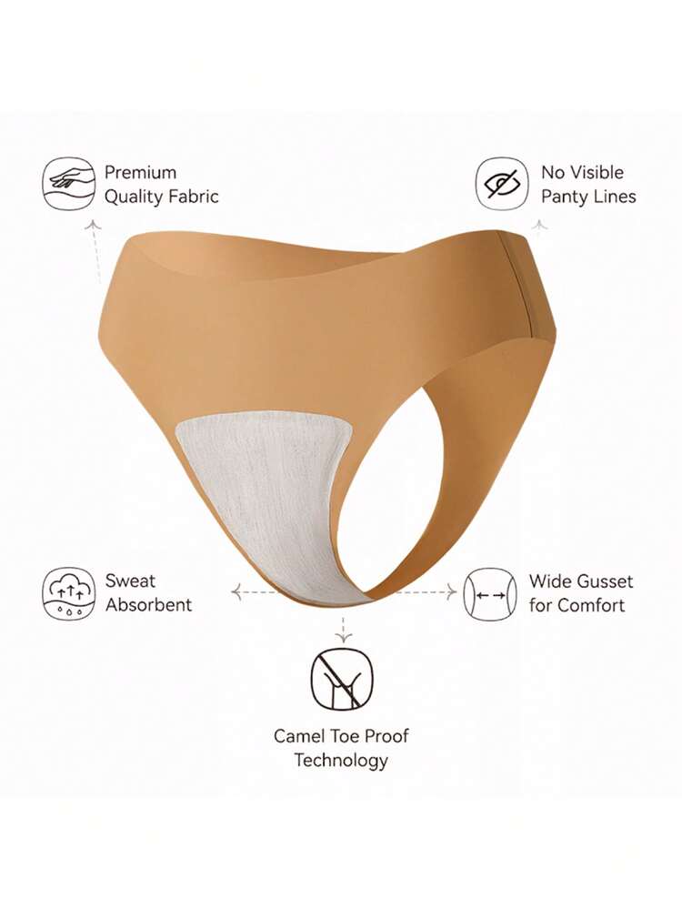 7 peças/Conjunto Calcinhas Tanga Sem Costura Femininas, Calcinha Invisível para Yoga e Fitness, Prevenção - Multicolorido - Visão 4
