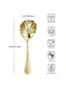 Cirelle 1 件/2 件不锈钢长柄厚公勺，坚固且深的餐具，适用于家庭和餐厅 - 彩色 - 查看 3