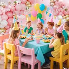 125件粉色气球拱门套装，包含12英寸、10英寸、5英寸的粉色和白色气球，适合男孩/女孩生日、迎婴派对、新娘送礼会、婚礼、周年纪念、性别揭晓派对装饰。 - 彩色 - 查看 3