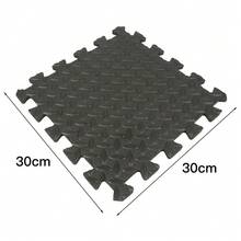 Colchoneta de ejercicio para suelo, 20 baldosas de espuma + bordes, 30 cm x 30 cm, colchón de gimnasio, tatami tipo puzle, goma EVA para gimnasio, musculación, sala deportiva y garaje. - Negro - Ver 4