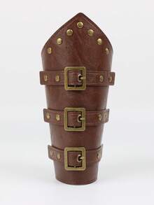 1件男女通用PU皮革腕带，维京中世纪腕套，文艺复兴集市LARP服装道具，朋克铆钉装饰手镯 - C - 查看 15