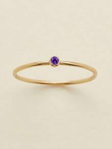 1pc 316L Stainless Steel Birthstone Ring For Woman Gold Color Simple Style Ring Festival Party Fashion Jewelry Dropshipping