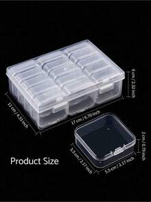 15 个小型透明塑料收纳盒：整理小零件、珠宝、配饰、办公用品、工艺品、情人节、婚礼、生日、返校