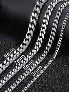 Men's Simple Link Chain Necklace, Stylish Stainless Steel Necklace As A Gift For Him