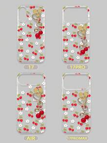 1个透明纯色保护手机壳，带有可爱的樱桃图案和樱桃吊坠，兼容和Galaxy手机壳，适用于 17 Pro Max，可爱手机壳，适用于S26/S26 Plus/S26 Ultra，国际版，非国内版 - 彩色 - 查看 10