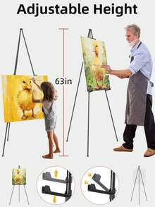 Wedding Easel Stand, Instant Floor Poster Lightweight Collapsible And Portable With Tripod Base Birthday Wedding Outdoor Decoration, Welcome Board Stand For Weddings And Posters, Portable Durable Adjustable Display Easel For Photo Displays