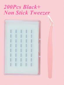 200片自粘假睫毛簇，防水，可重复使用，持久粘性，睫毛嫁接工具，睫毛胶替代品，化妆工具，假睫毛簇粘条