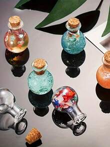 10 pièces Mini bouteilles en verre avec bouchon en liège, bouteille à souhait étoile cadeau, flacons de parfum miniatures sans parfum, bouteilles de dérive décoratives miniatures pour bouteille en verre avec bouchon, pour dérive, souhait, stockage de bonbons, décoration de cristaux et de gravier, flacons en verre ronds, pour l'artisanat, les faveurs de mariage, la décoration d'intérieur