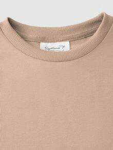 1 件 100% 纯棉《老友记》电视剧 Chandler & Joey 肖像图案印花女式长袖 T 恤 - 杏色 - 查看 2