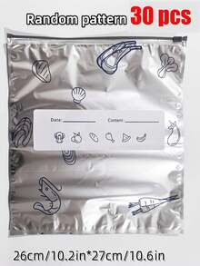 10/20/30入可重複使用鋁箔食品儲存袋，附拉鍊，加厚防漏自封式，適合新鮮蔬果 - 鋁箔保鮮袋 - 查看 11