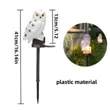 Lampă de grădină cu energie solară tip bufniță - Lampă de gazon LED impermeabilă pentru exterior, iluminat peisagistic în formă de bufniță din rășină cu panou solar, instalare ușoară, nu necesită baterie, reîncărcabilă 600mAh