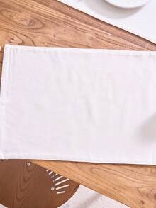 1/4/6pcs Plain Linen Rectangular Double-Layer Placemats, Vintage Style Kitchen Dining Table Decor, Non-Slip Thick & Durable Washable Mats Suitable For Daily Use, Holidays, Family Gatherings, Weddings, Parties, All Seasons - White - View 10
