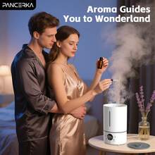 Umidificador de aroma PANCERKA 4L Adequado para quartos, salas de estar e cômodos grandes, com umidificação contínua, difusão de aromaterapia integrada e saída de névoa fria de 300 ml/h, aumentando rapidamente a umidade para uma experiência de ar confortável e duradoura - Plugue tipo C da UE (220-240V) - Ver 9