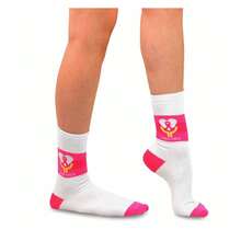 Breast Cancer Awareness Socks Women - TeeHee Cotton Crew Socks 5 Pair Pack Pink Ribbon Design - Soft, Comfortable Everyday Socks For Support - 如圖701 - 查看 4
