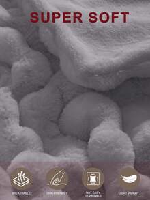 1 件超柔软仿兔毛毯,温暖舒适,可机洗,四季毛绒,盖毯、大号和特大号尺寸,多功能午睡毯,适用于办公室、卧室、沙发、旅行,双面可用,冬季装饰 - 灰色 - 查看 5