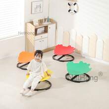 Customized Sensory Play Equipment Carp Shape Non-Slip Kids Spinning Chair - Yellow - View 3